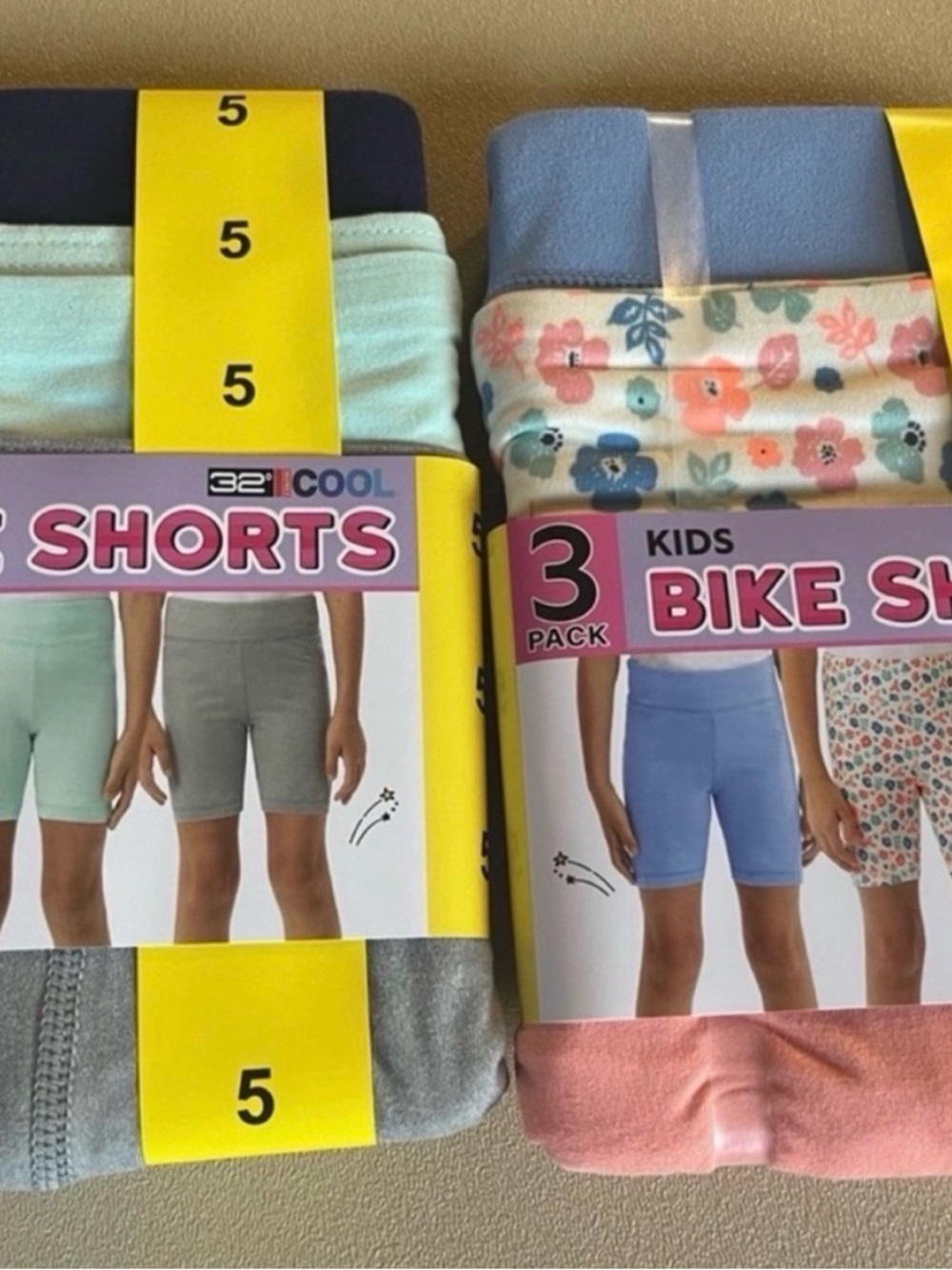 Brand New Girls Size 5 Bike Short Packs